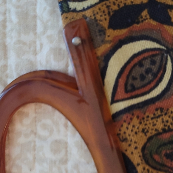 Vintage Boho Purse with Tortoise Handles - Picture 12 of 13